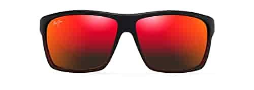 Maui Jim Alenuihaha w/Patented PolarizedPlus2 Lenses Wrap Sunglasses, Burgundy Stripe/Hawaii Lava Polarized, Large Maui Jim Alenuihaha w/Patented PolarizedPlus2 Lenses Wrap Sunglasses, Burgundy Stripe/Hawaii Lava Polarized, Large
