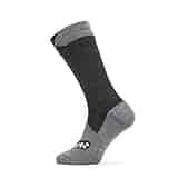 SEALSKINZ Unisex Waterproof All Weather Mid Length Sock, Black/Grey Marl, Large