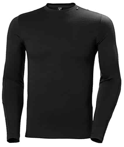 Helly-Hansen Mens LIFA Merino Lightweight Crew Base Layer Shirt, 990 Black, Large Helly-Hansen Mens LIFA Merino Lightweight Crew Base Layer Shirt, 990 Black, Large