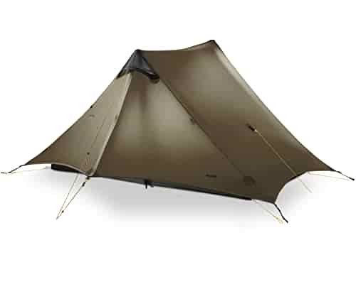 MIER Ultralight Tent 3-Season Backpacking Tent for 1-Person or 2-Person Camping, Trekking, Kayaking, Climbing, Hiking (Alpenstock is NOT Included), Khaki, 2-Person
