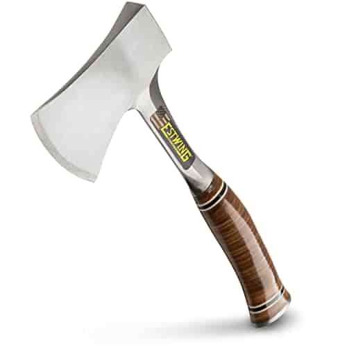 Estwing Sportsman's Axe - 14" Camping Hatchet with Forged Steel Construction & Genuine Leather Grip - E24A Estwing Sportsman's Axe - 14" Camping Hatchet with Forged Steel Construction & Genuine Leather Grip - E24A