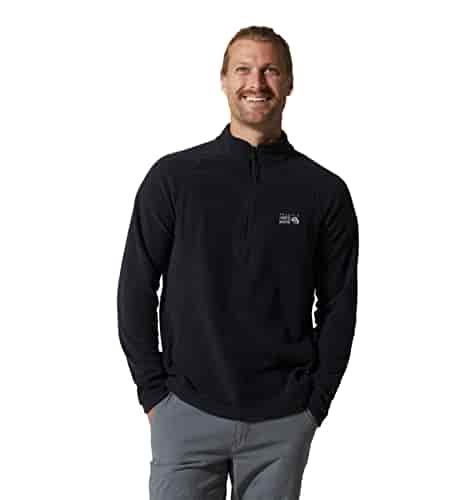 Mountain Hardwear Men's Standard Polartec Microfleece 1/4 Zip, Black, Medium