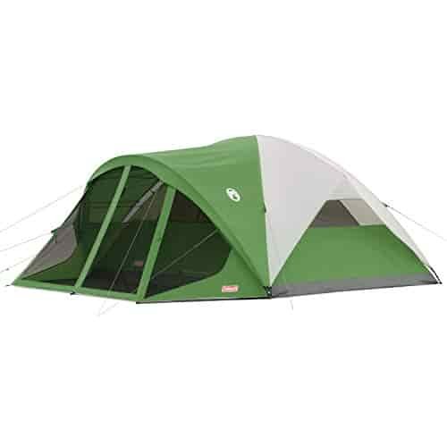 Coleman Evanston Screened Camping Tent, 6/8 Person Weatherproof Tent with Roomy Interior Includes Rainfly, Carry Bag, Easy Setup and Screened-In Porch Coleman Evanston Screened Camping Tent, 6/8 Person Weatherproof Tent with Roomy Interior Includes Rainfly, Carry Bag, Easy Setup and Screened-In Porch