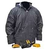 DEWALT Unisex Adult With 2.0ah Battery and Charger DEWALT Heated Heavy Duty Work Coat, Black, Large US