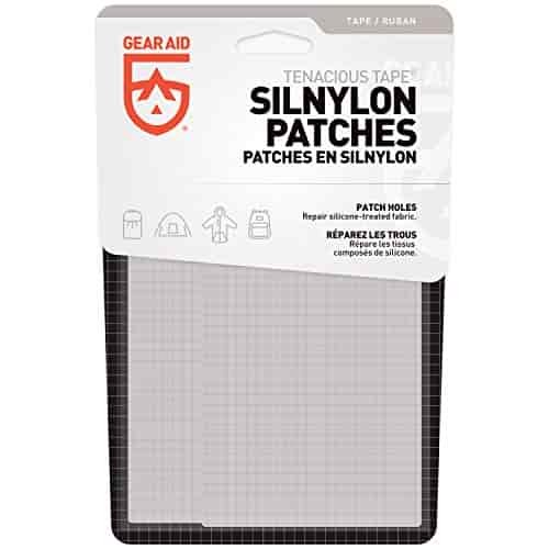 GEAR AID Tenacious Tape Silnylon Patches for Silicone Tent and Tarp Repair, 3”x5”, Clear GEAR AID Tenacious Tape Silnylon Patches for Silicone Tent and Tarp Repair, 3”x5”, Clear