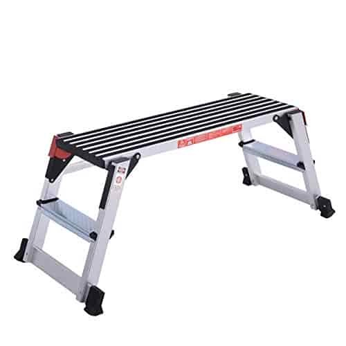 Giantex Aluminum Platform Non-Slip Folding Work Bench Drywall Stool Ladder 330lbs Capacity Giantex Aluminum Platform Non-Slip Folding Work Bench Drywall Stool Ladder 330lbs Capacity
