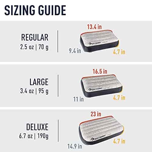 Sea to Summit Aeros Down Inflatable Pillow, Regular (13.4 x 9.4), Grey