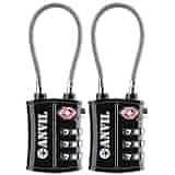 TSA Approved 3 Digit Luggage Cable Locks, Small Combination Padlock Ideal for Travel - 2 Pack (Black 2 Pack) TSA Approved 3 Digit Luggage Cable Locks, Small Combination Padlock Ideal for Travel - 2 Pack (Black 2 Pack)
