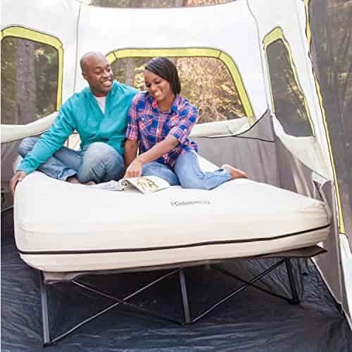 Coleman Camping Cot, Air Mattress, and Pump Combo | Folding Camp Cot and Air Bed with Side Tables and Battery Operated Pump Coleman Camping Cot, Air Mattress, and Pump Combo | Folding Camp Cot and Air Bed with Side Tables and Battery Operated Pump