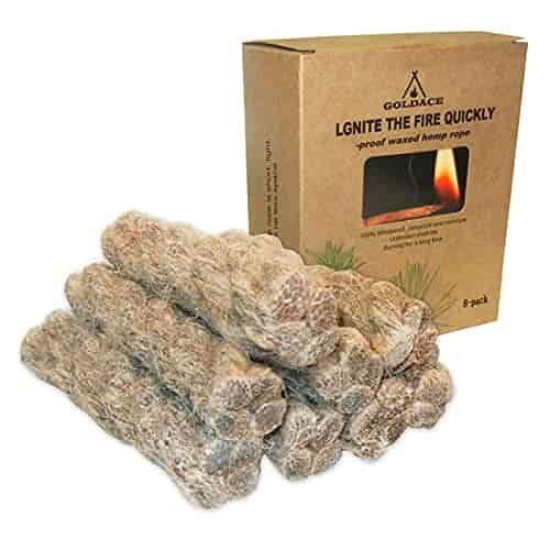 GOLDACE100% Windproof, Rainproof and Moisture- Emergency Survival Tool Kits| Long-Lasting Fire Starters for Campfires| Camping Cooking Kindling Tinder| fire Rope Hemp core| Unlimited Shelf Life GOLDACE100% Windproof, Rainproof and Moisture- Emergency Survival Tool Kits| Long-Lasting Fire Starters for Campfires| Camping Cooking Kindling Tinder| fire Rope Hemp core| Unlimited Shelf Life