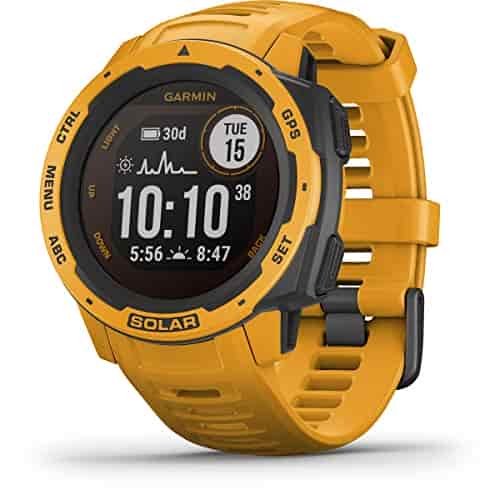 Garmin Instinct Solar, Rugged Outdoor Smartwatch with Solar Charging Capabilities, Built-in Sports Apps and Health Monitoring, Sunburst Yellow Garmin Instinct Solar, Rugged Outdoor Smartwatch with Solar Charging Capabilities, Built-in Sports Apps and Health Monitoring, Sunburst Yellow