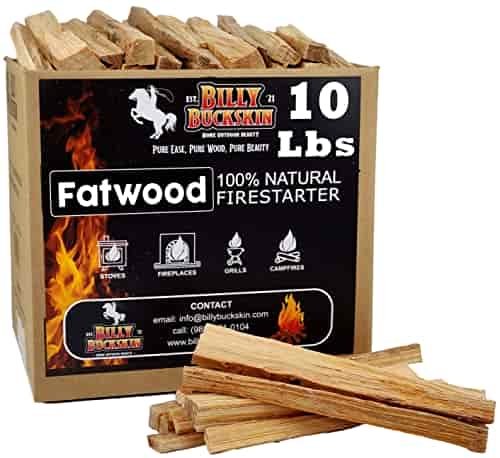 Billy Buckskin Co. 10 lb. Fatwood Fire Starter Sticks | Easy & Safe Fire Starter | Start a Fire with just 2 Sticks | Rich Lighter Pine Works in Any Weather Conditions | 10 lb. Box Billy Buckskin Co. 10 lb. Fatwood Fire Starter Sticks | Easy & Safe Fire Starter | Start a Fire with just 2 Sticks | Rich Lighter Pine Works in Any Weather Conditions | 10 lb. Box