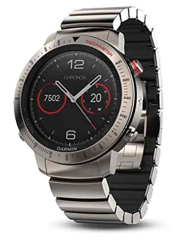 Garmin Fenix Chronos, Titanium with Brushed Titanium Hybrid Watch Band Garmin Fenix Chronos, Titanium with Brushed Titanium Hybrid Watch Band