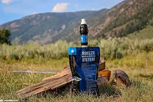 Sawyer Products SP129 Squeeze Water Filtration System w/ Two 32-Oz Squeeze Pouches, Straw, and Hydration Pack Adapter Sawyer Products SP129 Squeeze Water Filtration System w/ Two 32-Oz Squeeze Pouches, Straw, and Hydration Pack Adapter