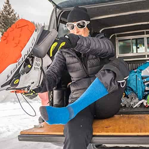 Minus33 Merino Wool Ski and Snowboard Sock Azure Blue Medium Minus33 Merino Wool Ski and Snowboard Sock Azure Blue Medium