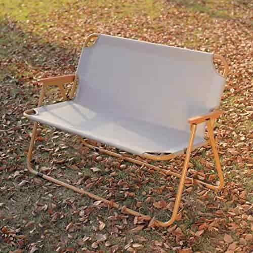 Outdoor Double Beach Chair, Folding Camping Aluminum Loveseat Chair with Wooden Armrests, Thick Oxford Cloth Material, Suitable for Indoor and Outdoor, Beige Outdoor Double Beach Chair, Folding Camping Aluminum Loveseat Chair with Wooden Armrests, Thick Oxford Cloth Material, Suitable for Indoor and Outdoor, Beige