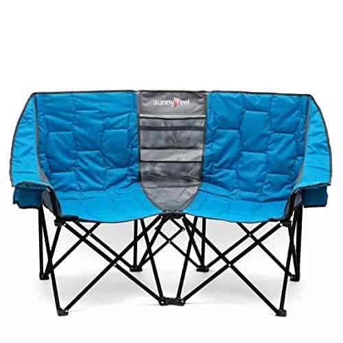 Sunnyfeel Double Folding Camping Chair, Oversized Loveseat Chair, Heavy Duty Portable/Foldable Lawn Chair with Storage for Outside/Outdoor/Travel/Picnic, Fold Up Camp Chairs for Adults 2 People Sunnyfeel Double Folding Camping Chair, Oversized Loveseat Chair, Heavy Duty Portable/Foldable Lawn Chair with Storage for Outside/Outdoor/Travel/Picnic, Fold Up Camp Chairs for Adults 2 People