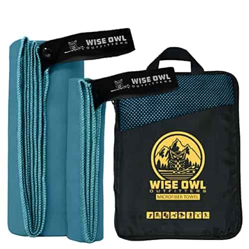 Wise Owl Outfitters Camping Towel - Camping Accessories, Quick Dry Microfiber Towel for Travel, Hiking, Yoga, Workout, and Backpacking Wise Owl Outfitters Camping Towel - Camping Accessories, Quick Dry Microfiber Towel for Travel, Hiking, Yoga, Workout, and Backpacking