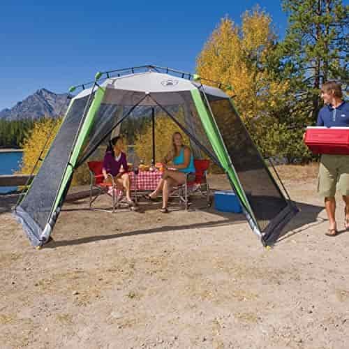 Coleman Screened Canopy Tent with Instant Setup, 15 x 13ft Sun Shade Tent with Carry Bag and Pre-Attached Guy Lines, Shelter Sets Up in About 60 Seconds Coleman Screened Canopy Tent with Instant Setup, 15 x 13ft Sun Shade Tent with Carry Bag and Pre-Attached Guy Lines, Shelter Sets Up in About 60 Seconds
