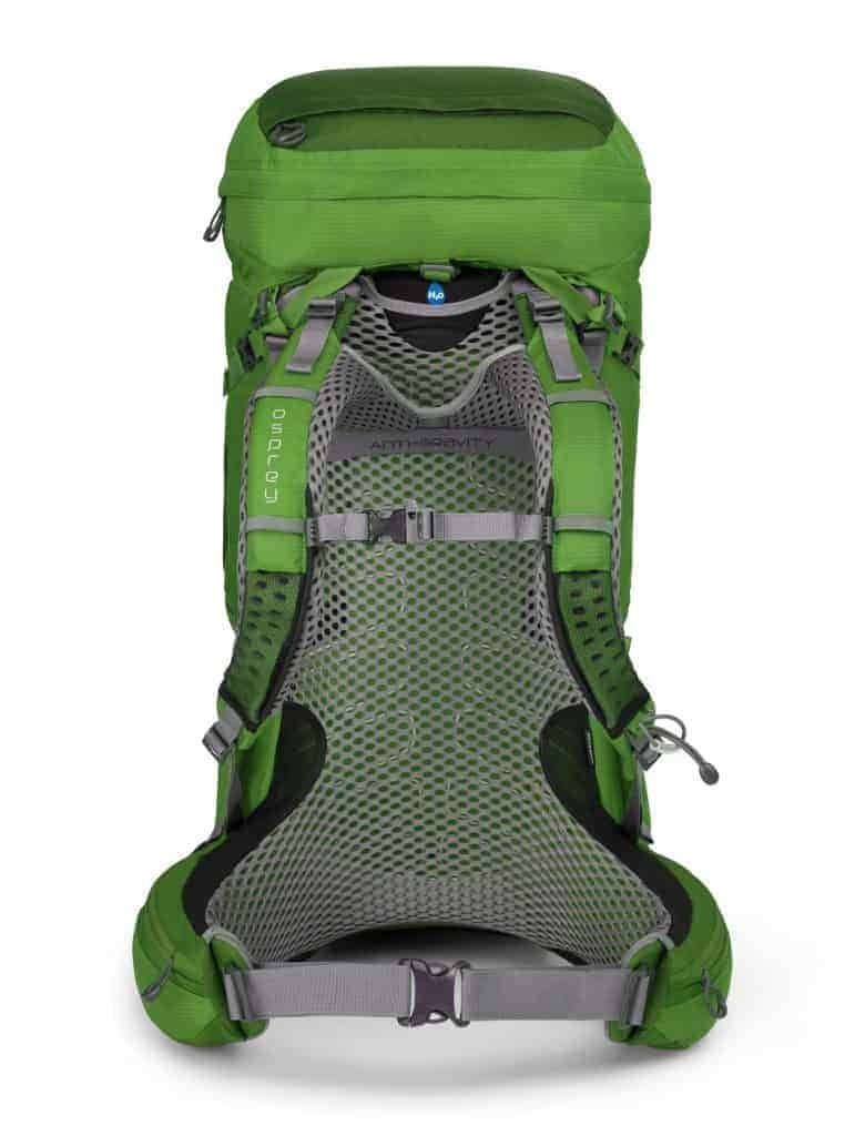 osprey atmos ag 50 review ventilation back view