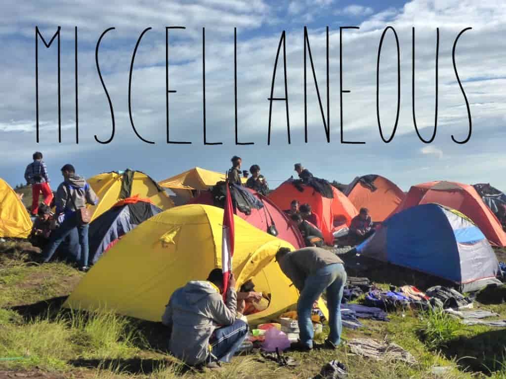 Backpacking Checklist Miscellaneous Items