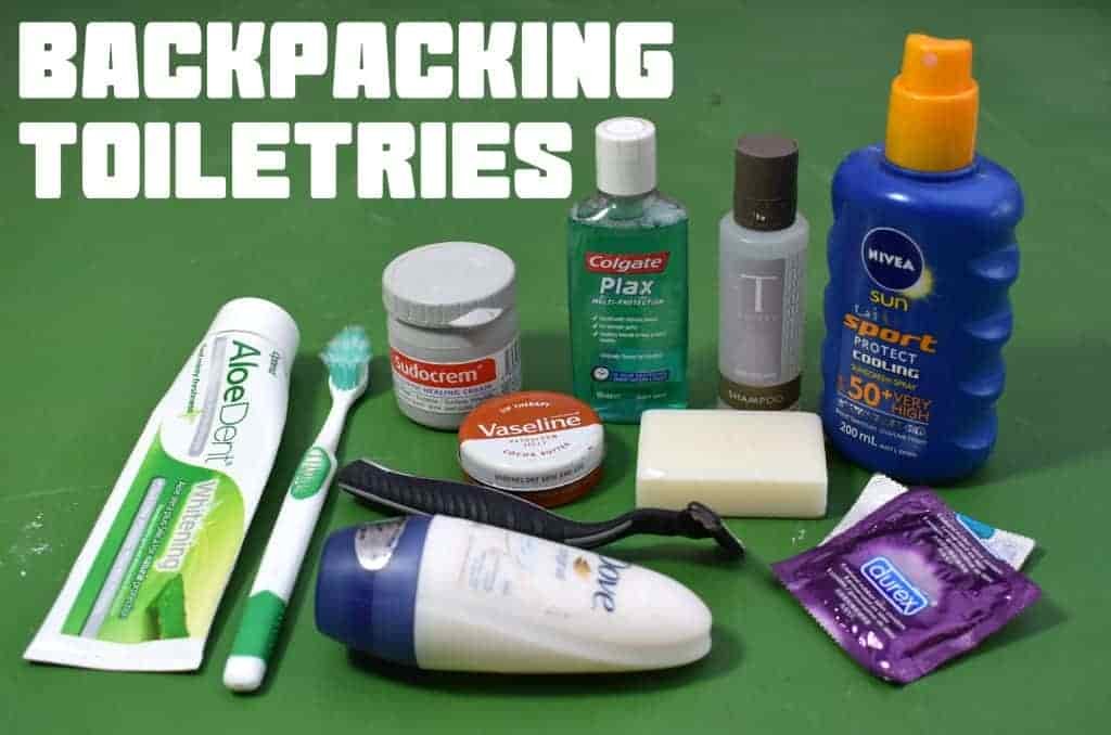 Backpacking Toiletries and personal items