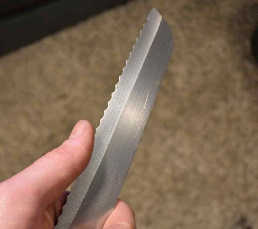 How to test a serrated knife after sharpening