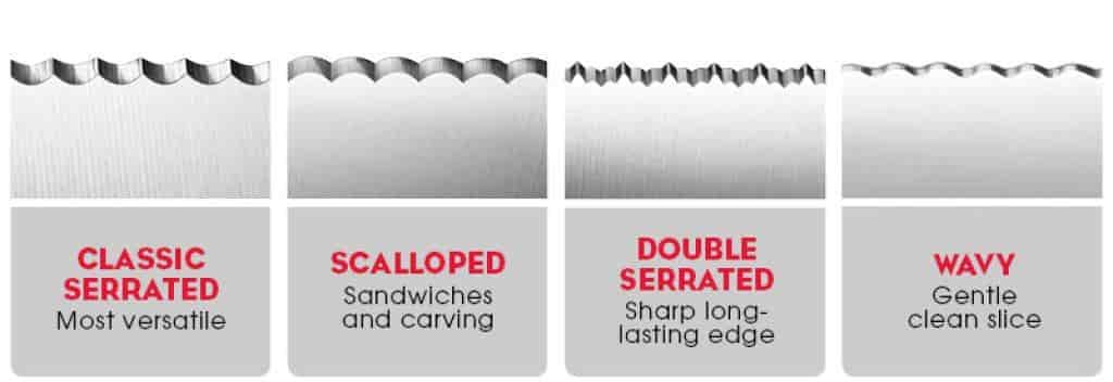 different types of serrated edge
