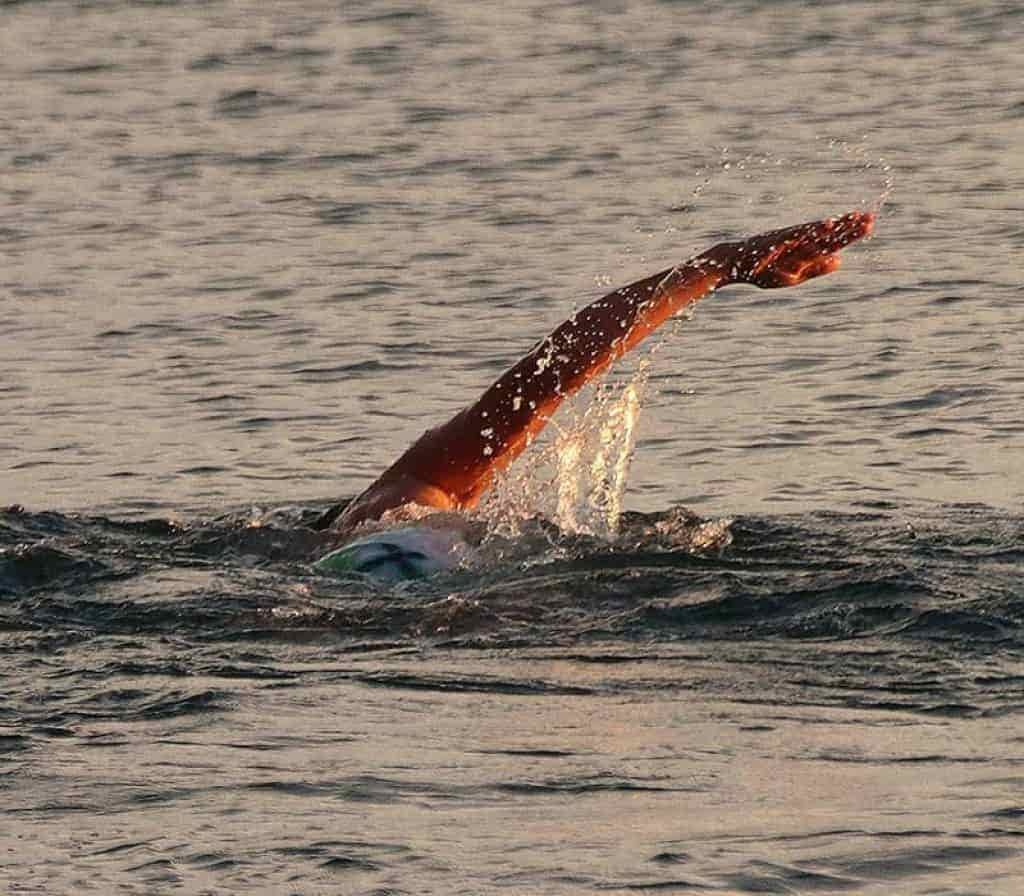 Wild swimming exercise in open waters