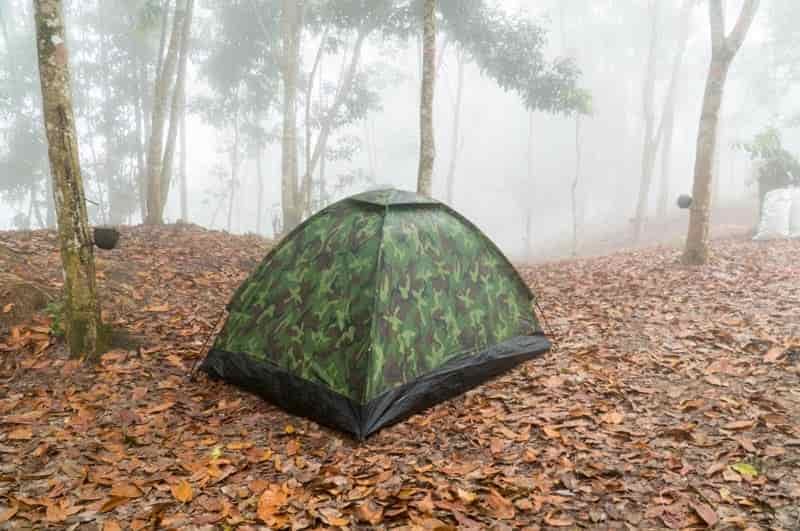 how to stay camouflaged in a tent when camping