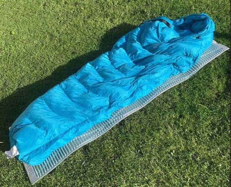 Thermarest Foam Sleeping Pad with Sleeping Bag Outside