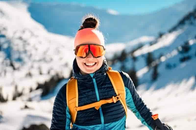 down jacket for skiing or synthetic