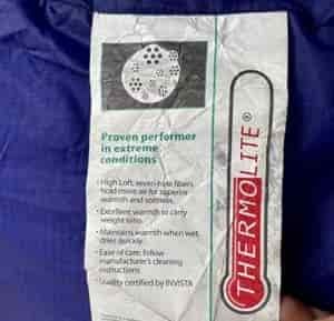 Thermolite synthetic fill for sleeping bags and clothing