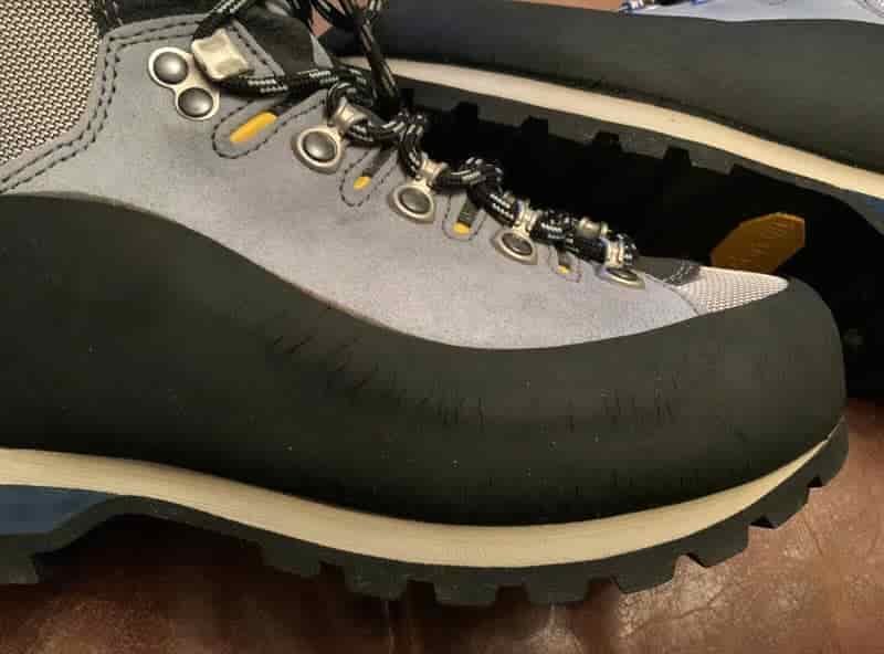 how to fix hiking boot rand rubber strip