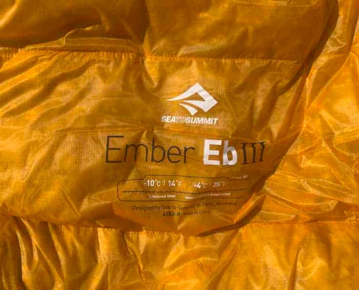 Sea To Summit Ember III temperature rating